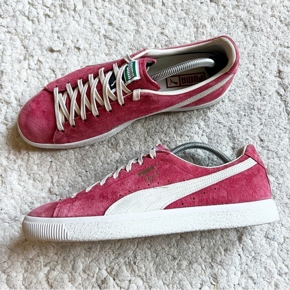 Puma Garnet Rose/Puma White Suede Lace Up Classics XXI Sneakers Size 10.5 - Picture 1 of 12